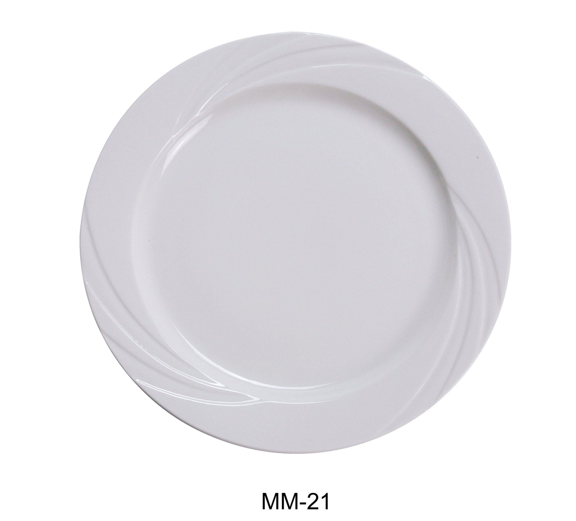 Yanco MM - 21 Miami 12"‚ Dinner Plate, China, Bone White, Pack of 12