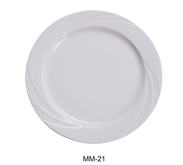 Yanco MM-21 Miami 12″ Dinner Plate, China, Bone White, Pack of 12