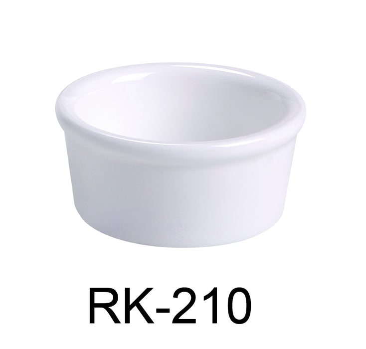 Yanco RK-210 Ramekin, Smooth, 10 oz Capacity, 4.5″ Diameter, 2″ Height, China, Super White Color, Pack of 24