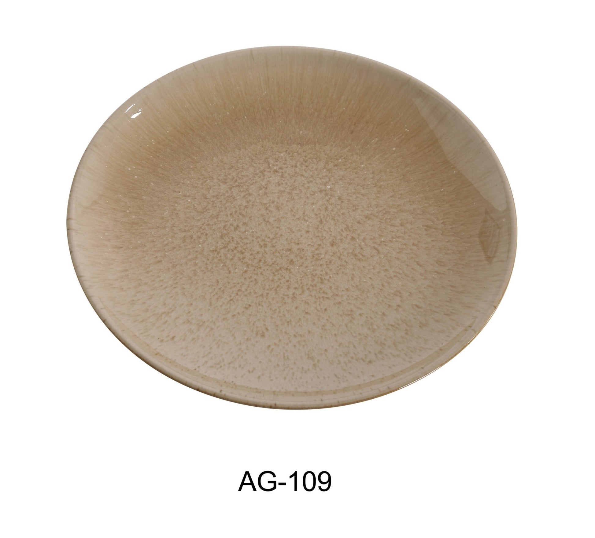 Yanco AG - 109 Agate 9" x 7/8"‚ Coupe Shape Round Plate, Porcelain, Pack of 24