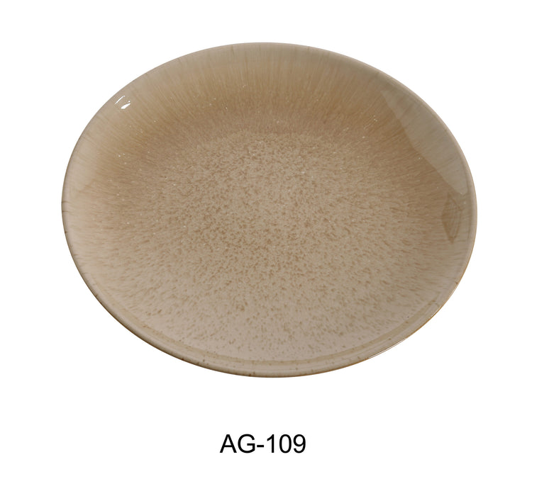 Yanco AG-109 Agate 9″ X 7/8″ COUPE SHAPE ROUND PLATE , Porcelain, Pack of 24