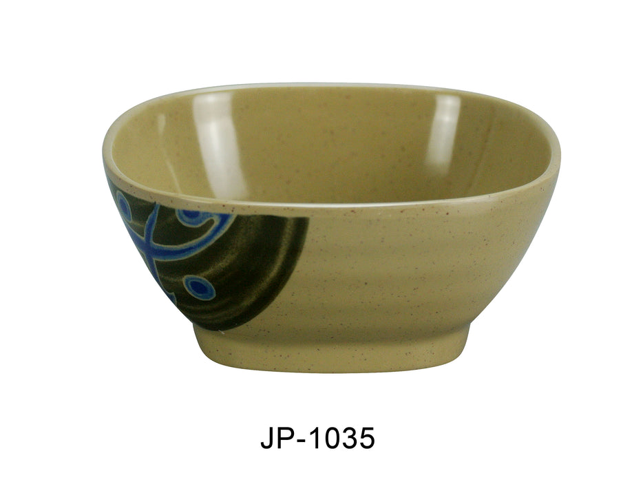 Yanco JP-1035 Japanese 4.25″ Square Bowl, 8 oz Capacity, 1.75 Height, Melamine, Pack of 48