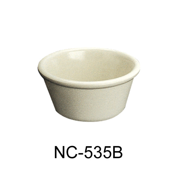 Yanco NC-535B Smooth Ramekin, 1.5 oz Capacity, 1.5" Height, 2.5" Diameter, Melamine, Bone White Color, Pack of 72