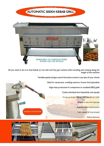 Rotoquip Automatic Conveyor Shish Kebab or Koobideh Kebob Grill-30 inch