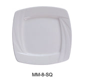 Yanco MM - 8 - SQ Miami 8"‚ Square Plate, China, Bone White, Pack of 36