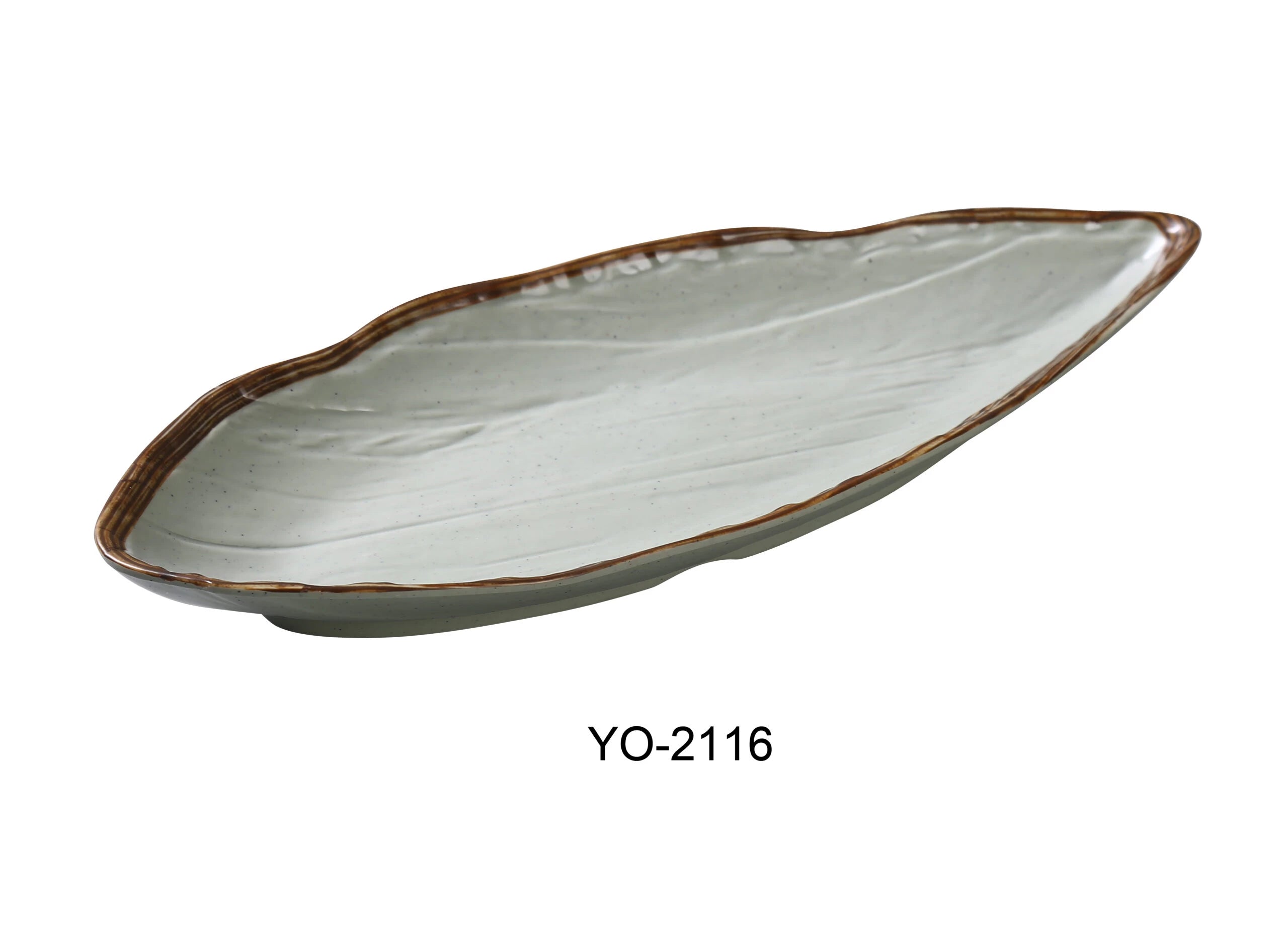 Yanco YO - 2116 Yoto 16 1/2"‚ X 7"‚ X 1 7/8"‚ OVAL DISPLAY PLATE WITH FOOT, Melamine, Matte Finish, Pack of 12