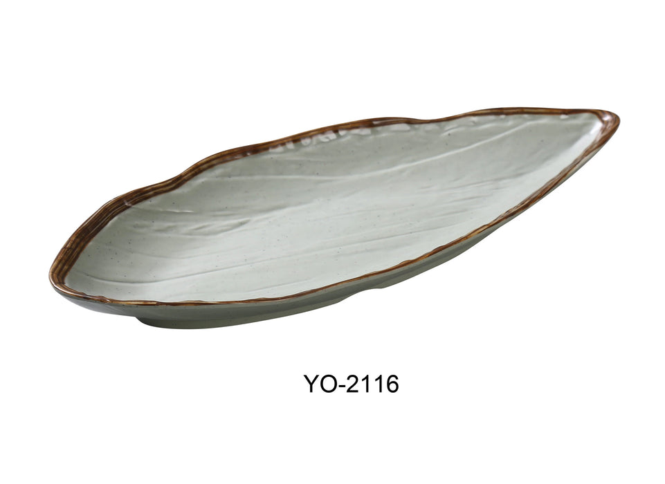 Yanco YO-2116 Yoto 16 1/2″ X 7″ X 1 7/8″ OVAL DISPLAY PLATE WITH FOOT, Melamine, Matte Finish, Pack of 12