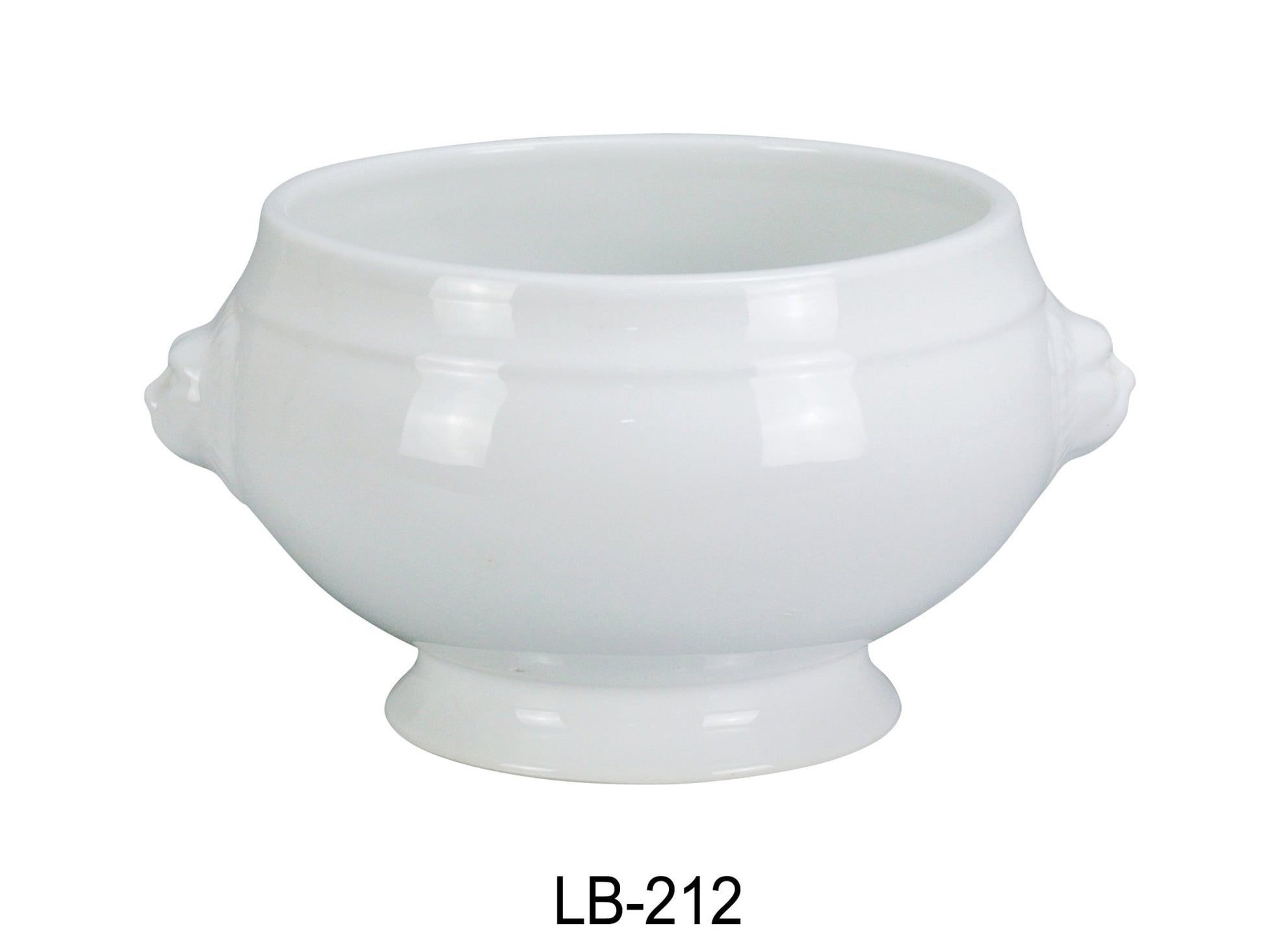 Yanco LB - 212 Lion Bouillon Cup, 12 oz Capacity, 3.75"‚ Diameter, 3"‚ Height, China, Super White Color, Pack of 24