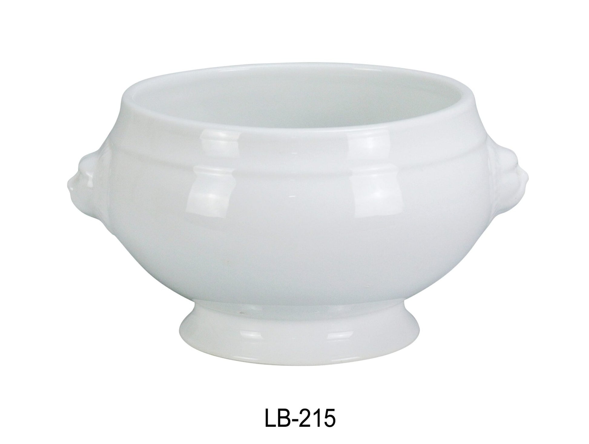 Yanco LB - 215 Lion Bouillon Bowl, 15 oz Capacity, 5.25"‚ Diameter, 3.25"‚ Height, China, Super White Color, Pack of 24