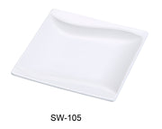 Yanco SW - 105 Sea Wave 4.5"‚ Square Plate, China, Bone White, Pack of 48