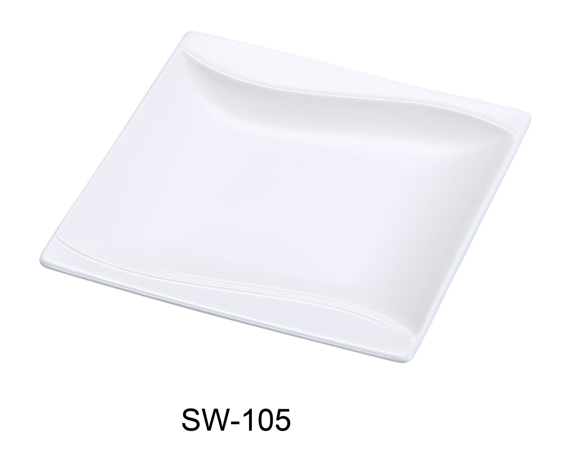 Yanco SW - 105 Sea Wave 4.5"‚ Square Plate, China, Bone White, Pack of 48