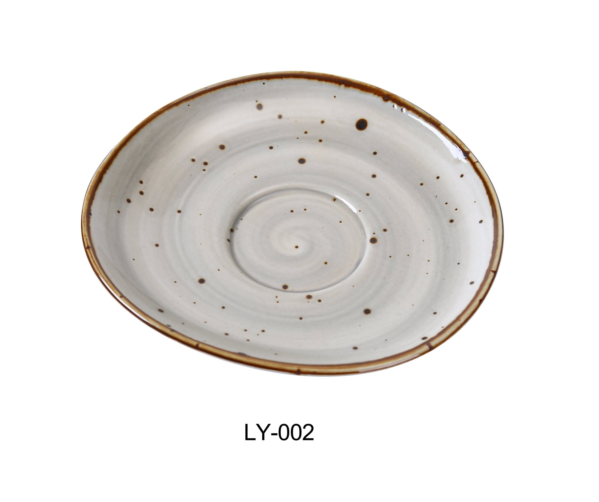 Yanco LY - 002 Lyon 6 1/2" x 3/4" Saucer, Reactive Glaze, China, Beige, Pack of 36