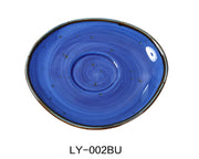 Yanco LY - 002BU Lyon 6 1/2" x 3/4" Saucer, Blue, Reactive Glaze, China, Pack of 36