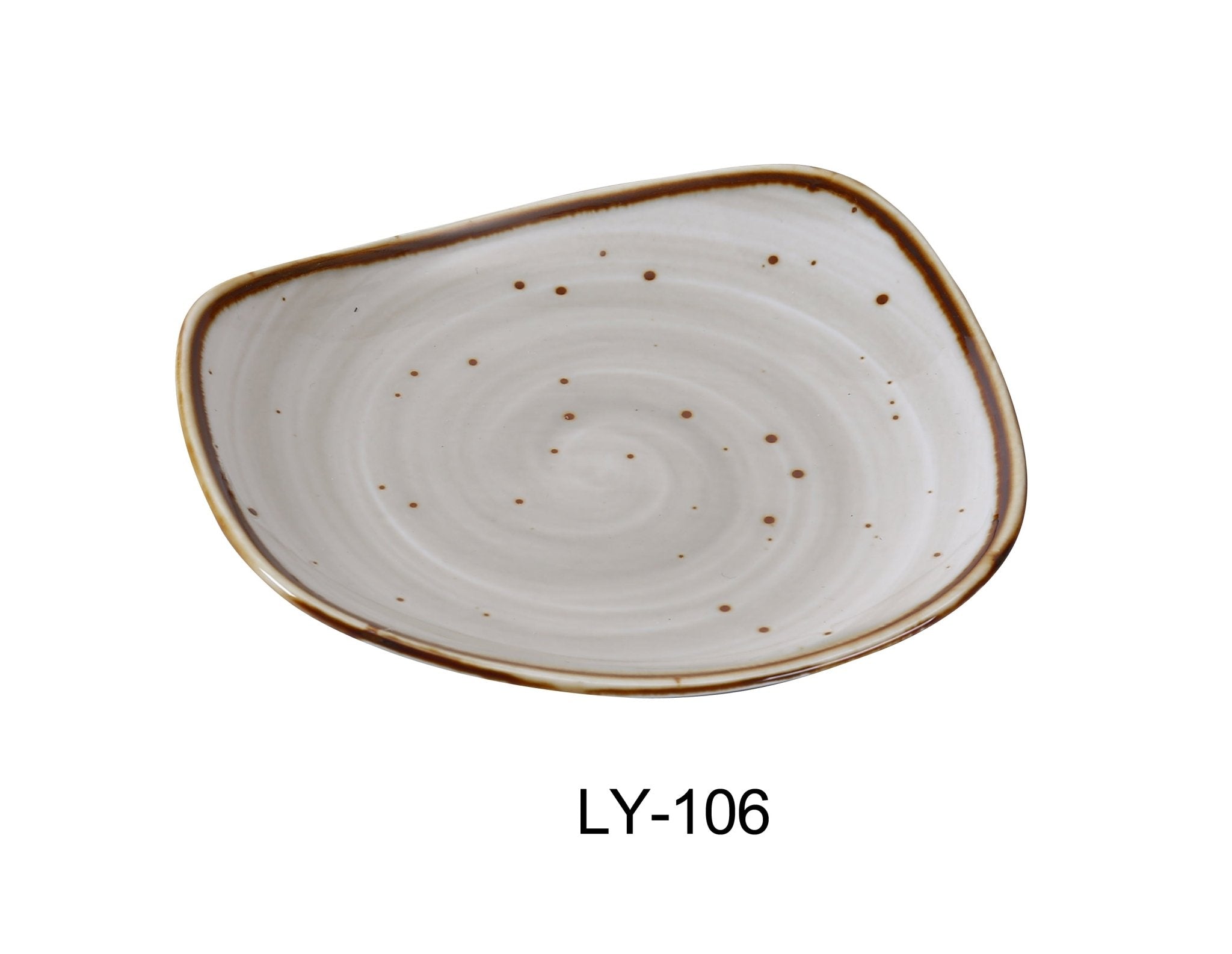 Yanco LY - 106 Lyon 5 3/4" x 3/4" Plate, Reactive Glaze, China, Beige, Pack of 36