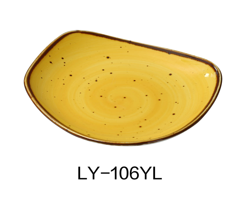 Yanco LY-106YL Lyon 5 3/4" x 3/4" Plate, Yellow, Reactive Glaze, China, Pack of 36