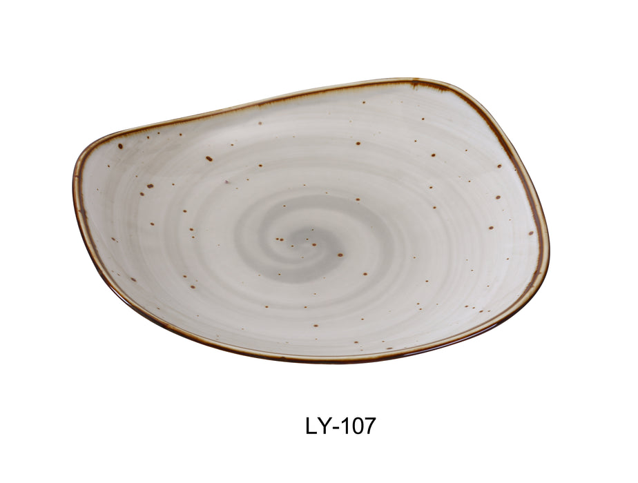 Yanco LY-107 Lyon 7 1/4" x 1 1/8" Plate, Reactive Glaze, China, Beige, Pack of 36