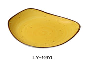 Yanco LY - 109YL Lyon 8 3/4" x 1 3/8" Plate, Yellow, Reactive Glaze, China, Pack of 24