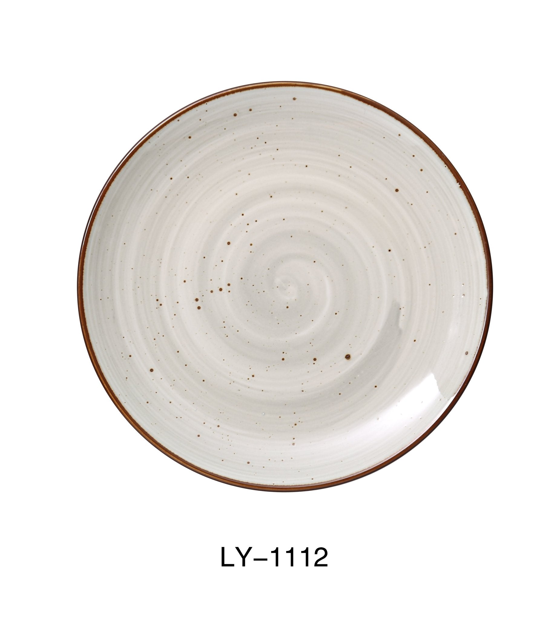 Yanco LY - 1112 Lyon 12 1/4" x 1 1/4" Coupe Plate, Reactive Glaze, China, Beige, Pack of 12