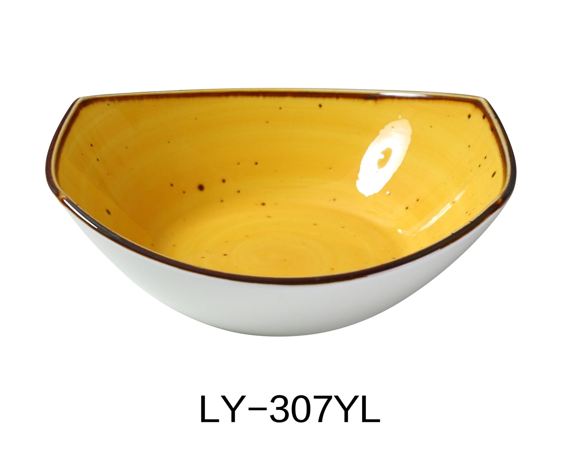 Yanco LY - 307YL Lyon 7" x 6 1/2" x 2 1/4" Soup/Salad Plate, 15 Oz, Yellow, Reactive Glaze, China, Pack of 36
