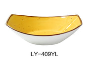 Yanco LY - 409YL Lyon 9" x 6 1/4" x 2 3/8" Oval Bowl, 20 Oz, Yellow, Reactive Glaze, China, Pack of 12