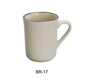 Yanco BR-17 Brown Speckled Ventura Mug, 7 OZ, 3" X 3.625"‚ China, American White Color, Pack of 36