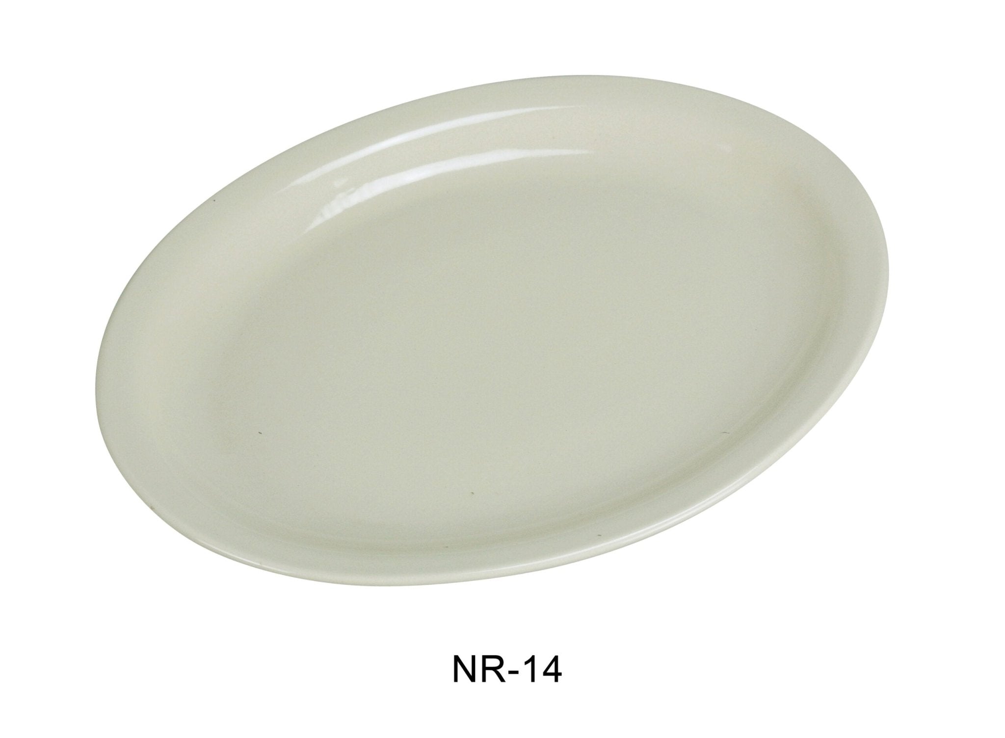 Yanco NR - 14 Normandy Platter, Narrow Rim, 13.25"‚ Length, 10.25"‚ Width, China, American White Color, Pack of 12