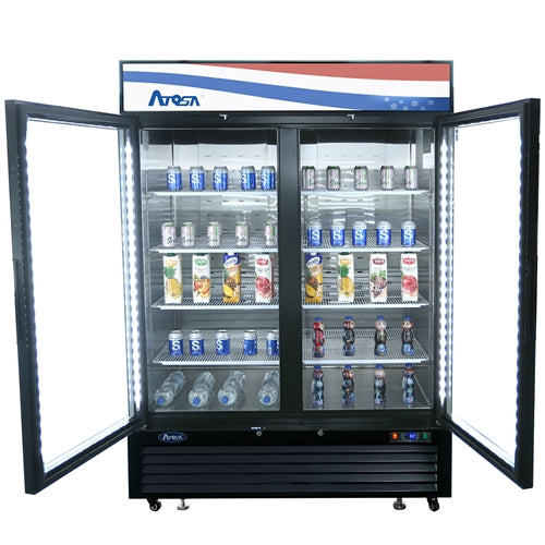 ATOSA MCF8723GR - Black Exterior Glass Two Door Refrigerated Merchandiser