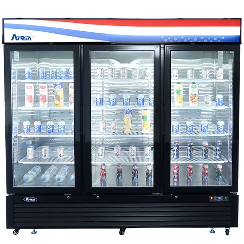ATOSA MCF8724GR - Black Exterior Glass Three Door Refrigerated Merchandiser