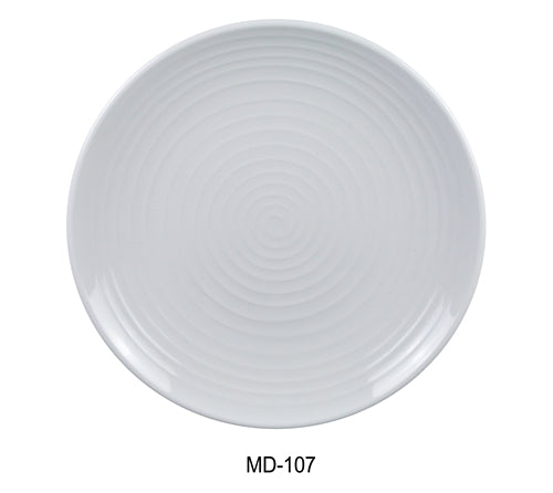 Yanco MD-107 Milando Round Plate, 7" Diameter, Melamine, White Color, Pack of 48