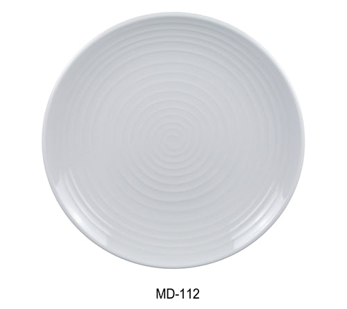 Yanco MD-112 Milando Round Plate, 11.5" Diameter, Melamine, White Color, Pack of 12