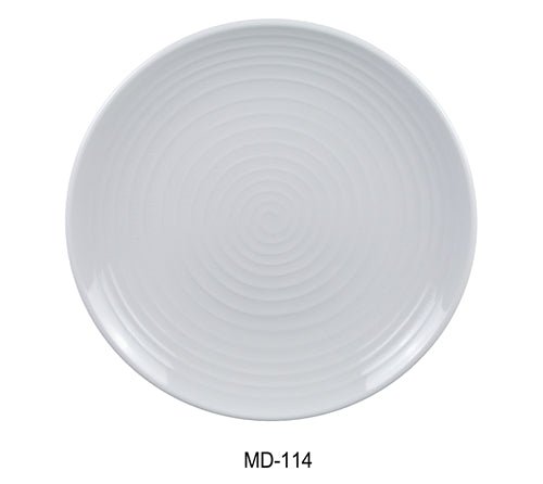 Yanco MD - 114 Milando Round Plate, 13.5" Diameter, Melamine, White Color, Pack of 12
