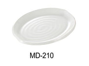 Yanco MD - 210 Milando Oval Plate, 10" Length, 7.25" Width, Melamine, White Color, Pack of 24