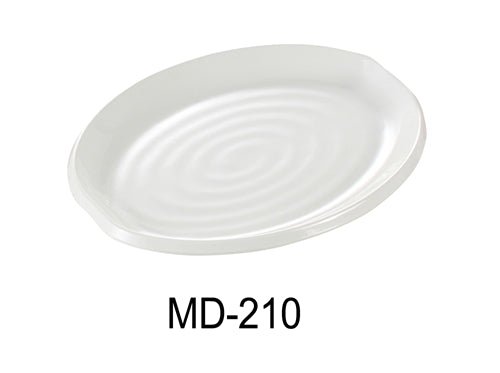 Yanco MD - 210 Milando Oval Plate, 10" Length, 7.25" Width, Melamine, White Color, Pack of 24