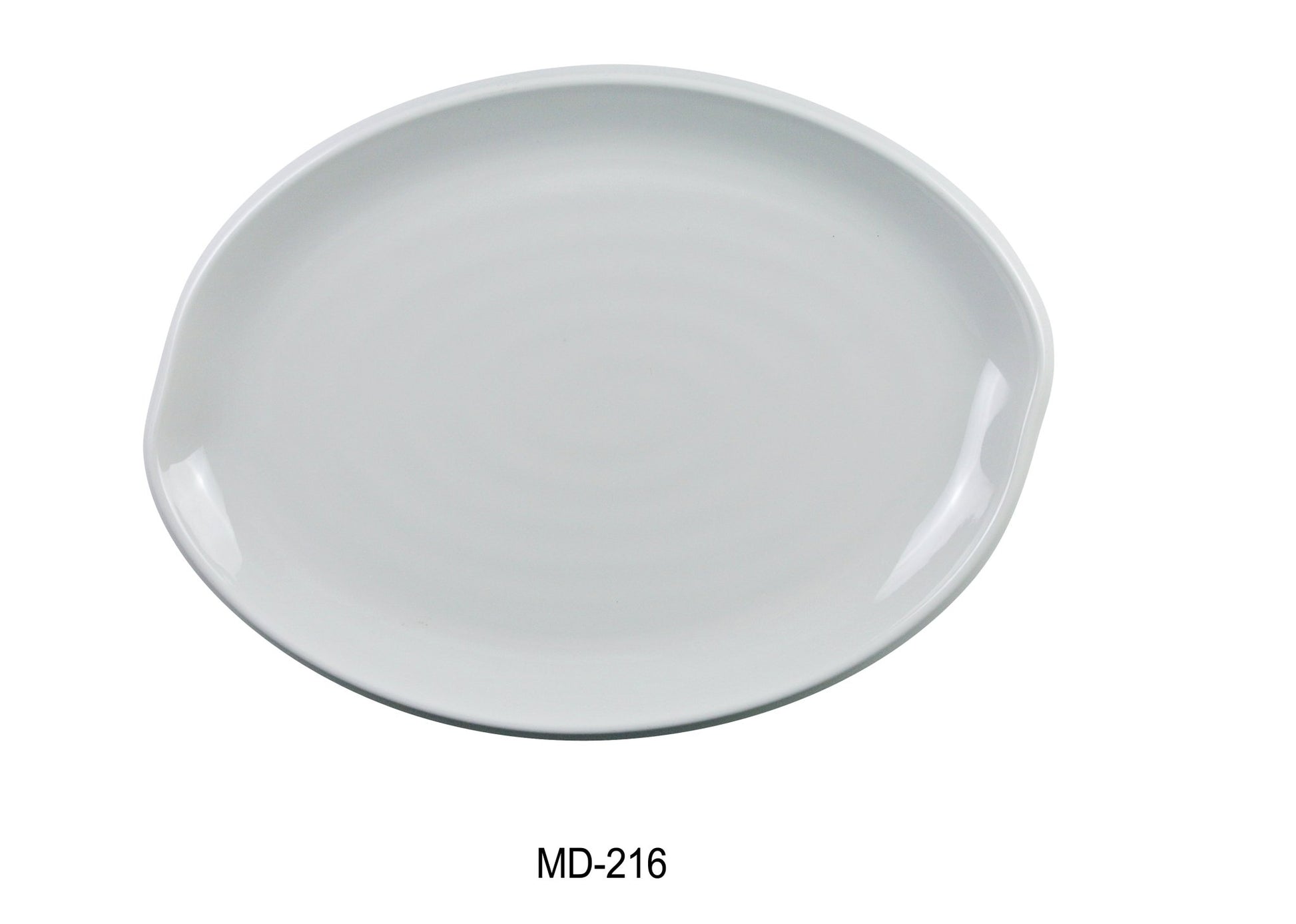 Yanco MD - 216 Milando Oval Plate, 16" Length, 11.5" Width, Melamine, White Color, Pack of 12