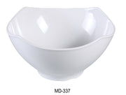 Yanco MD - 337 Milando Square Bowl, 30 oz Capacity, 7" Length, 7" Width, 3.5" Height, Melamine, White Color, Pack of 24