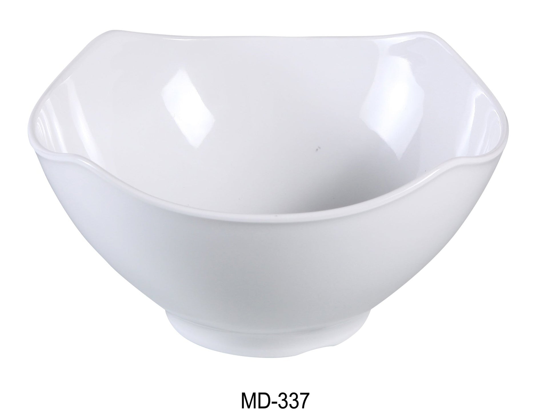 Yanco MD - 337 Milando Square Bowl, 30 oz Capacity, 7" Length, 7" Width, 3.5" Height, Melamine, White Color, Pack of 24