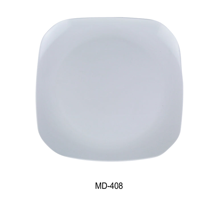 Yanco MD-408 Milando Square Plate, 7.5" Length, 7.5" Width, Melamine, White Color, Pack of 48