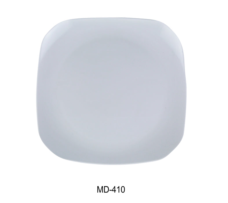 Yanco MD-410 Milando Square Plate, 9.5" Length, 9.5" Width, Melamine, White Color, Pack of 24