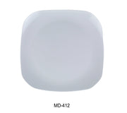 Yanco MD - 412 Milando Square Plate, 11.5" Length, 11.5" Width, Melamine, White Color, Pack of 12