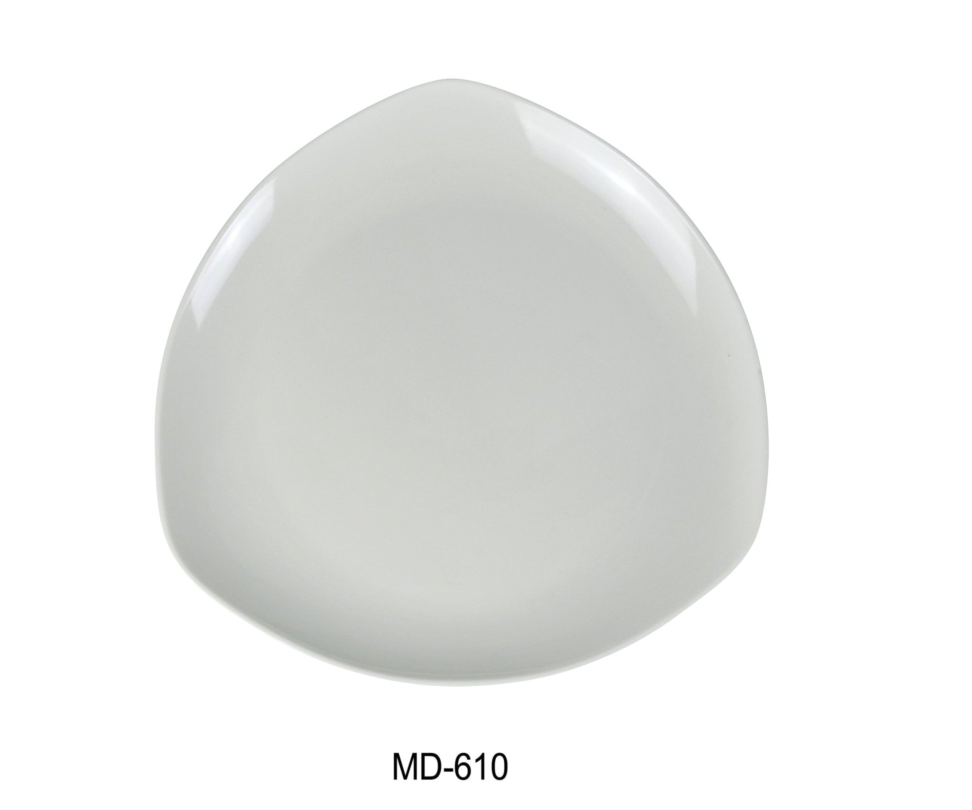 Yanco MD - 610 Milando 10" Triangle Coupe Plate, Melamine, White Color, Pack of 24