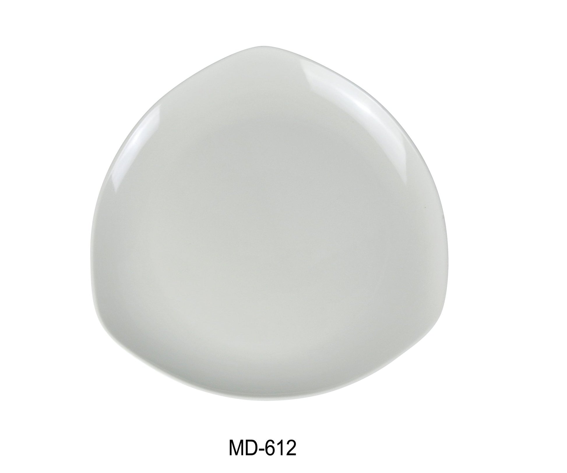 Yanco MD - 612 Milando 12" Triangle Coupe Plate, Melamine, White Color, Pack of 12