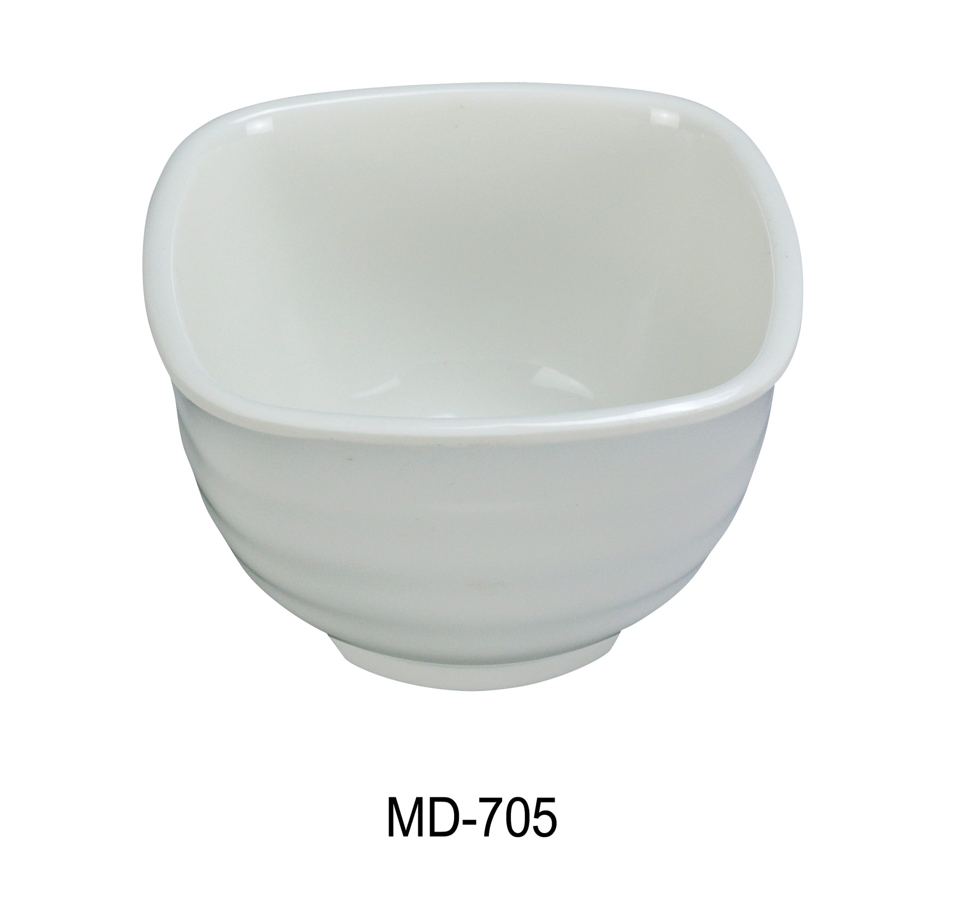 Yanco MD - 705 Milando 5" Square Bowl, 16 oz Capacity, 3" Height, Melamine, White Color, Pack of 48