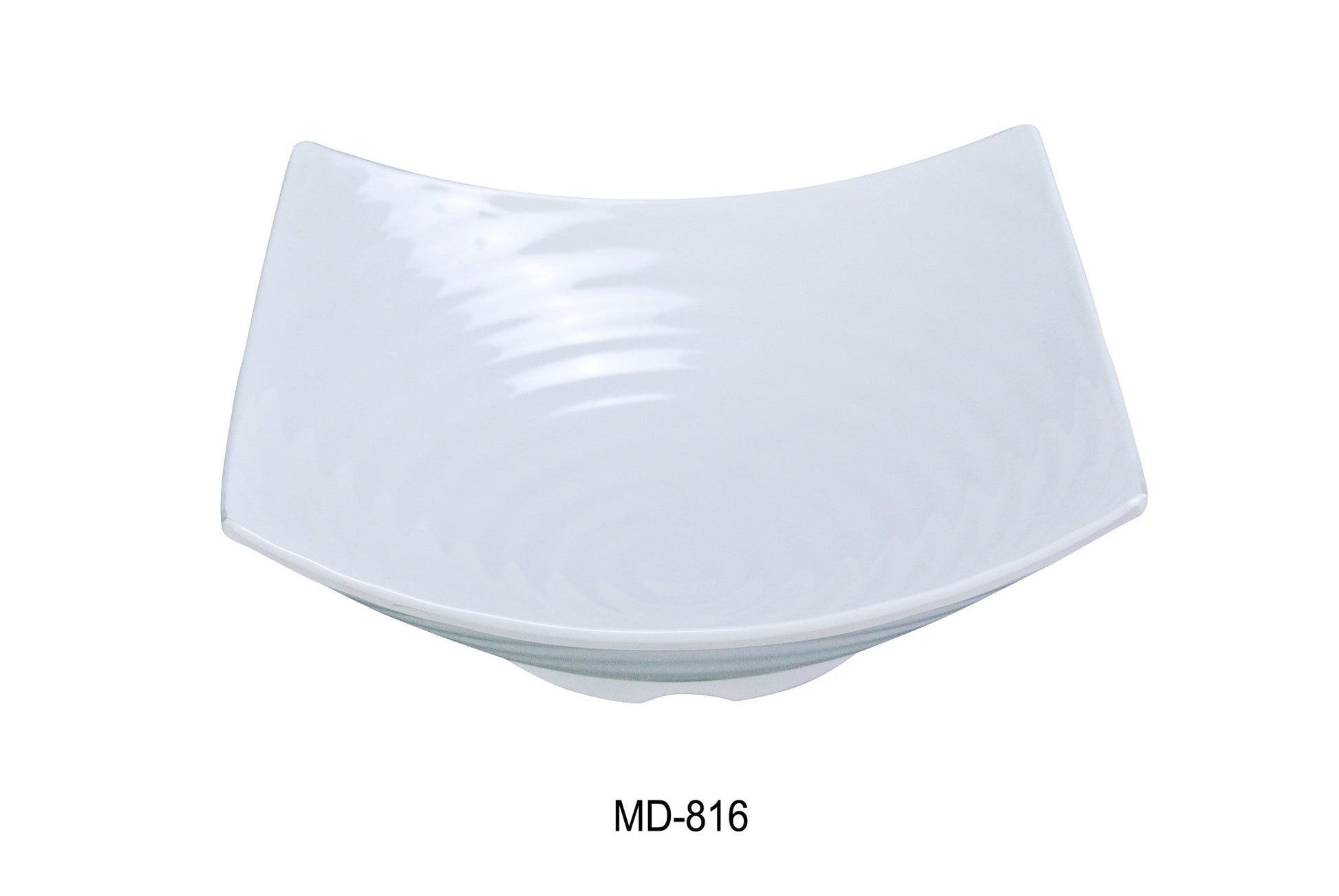 Yanco MD - 816 Milando 16" Square Bowl, 160 oz Capacity, 3.75" Height, Melamine, White Color, Pack of 12