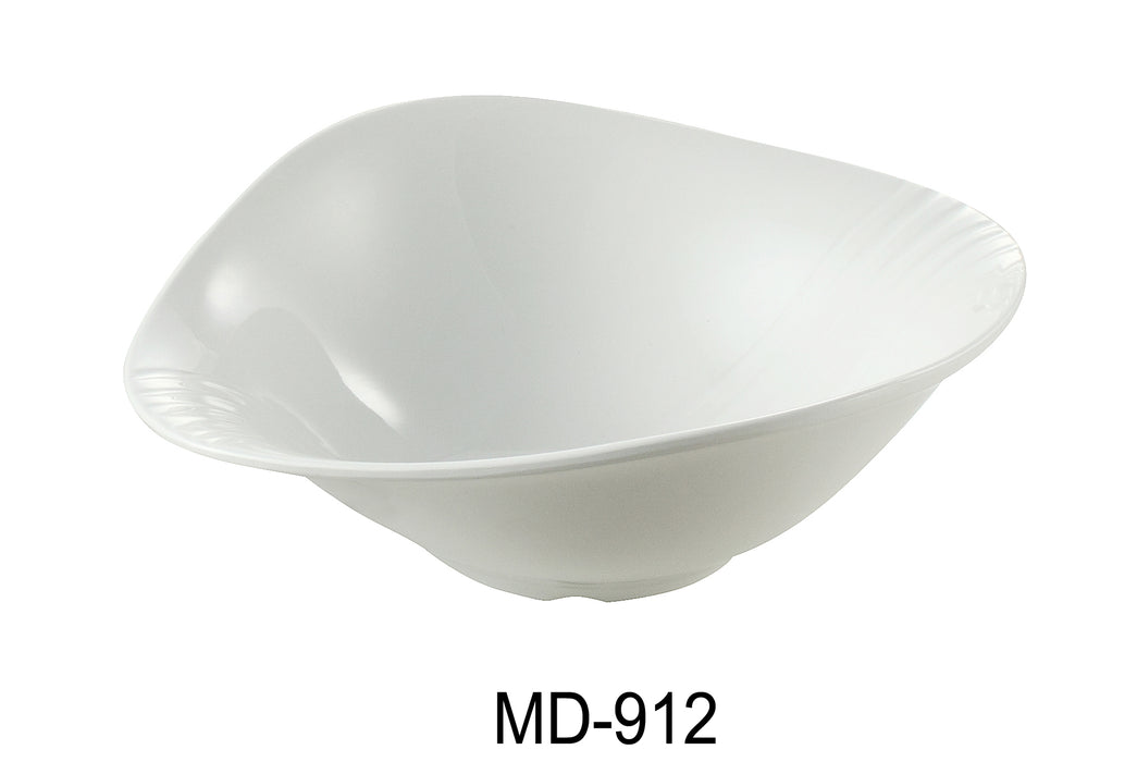 Yanco MD-912 Milando Bowl, 68 oz Capacity, 12" Length, 10" Width, 3.65" Height, Melamine, White Color, Pack of 12