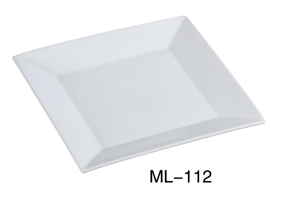 Yanco ML-112 Mainland 12″ Square Plate, China, Super White, Pack of 12