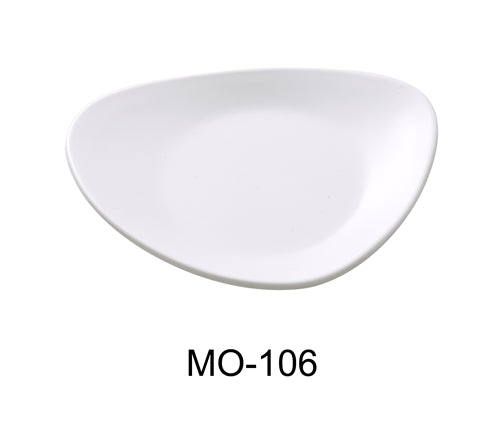 Yanco MO-106 Moderne 6" Triangle Plate, White, Melamine, 48/case