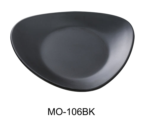 Yanco MO-106BK Moderne 6" Triangle Plate, Black, Melamine, 48/case