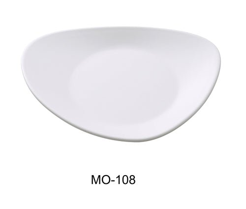 Yanco MO - 108 Moderne 8" Triangle Plate, White, Melamine, 48/case