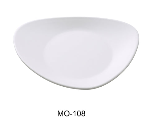 Yanco MO-108 Moderne 8" Triangle Plate, White, Melamine, 48/case