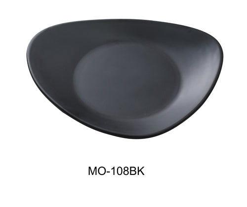 Yanco MO-108BK Moderne 8" Triangle Plate, Black, Melamine, 48/case